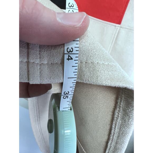 Retro Color Block Dress Zara Womens Medium Faux Suede Mini Mod 60s Style Pop Art - Picture 11 of 12